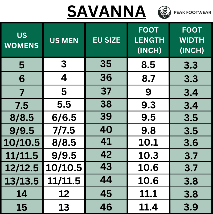 Size Measurement Guide – PeakFootwear